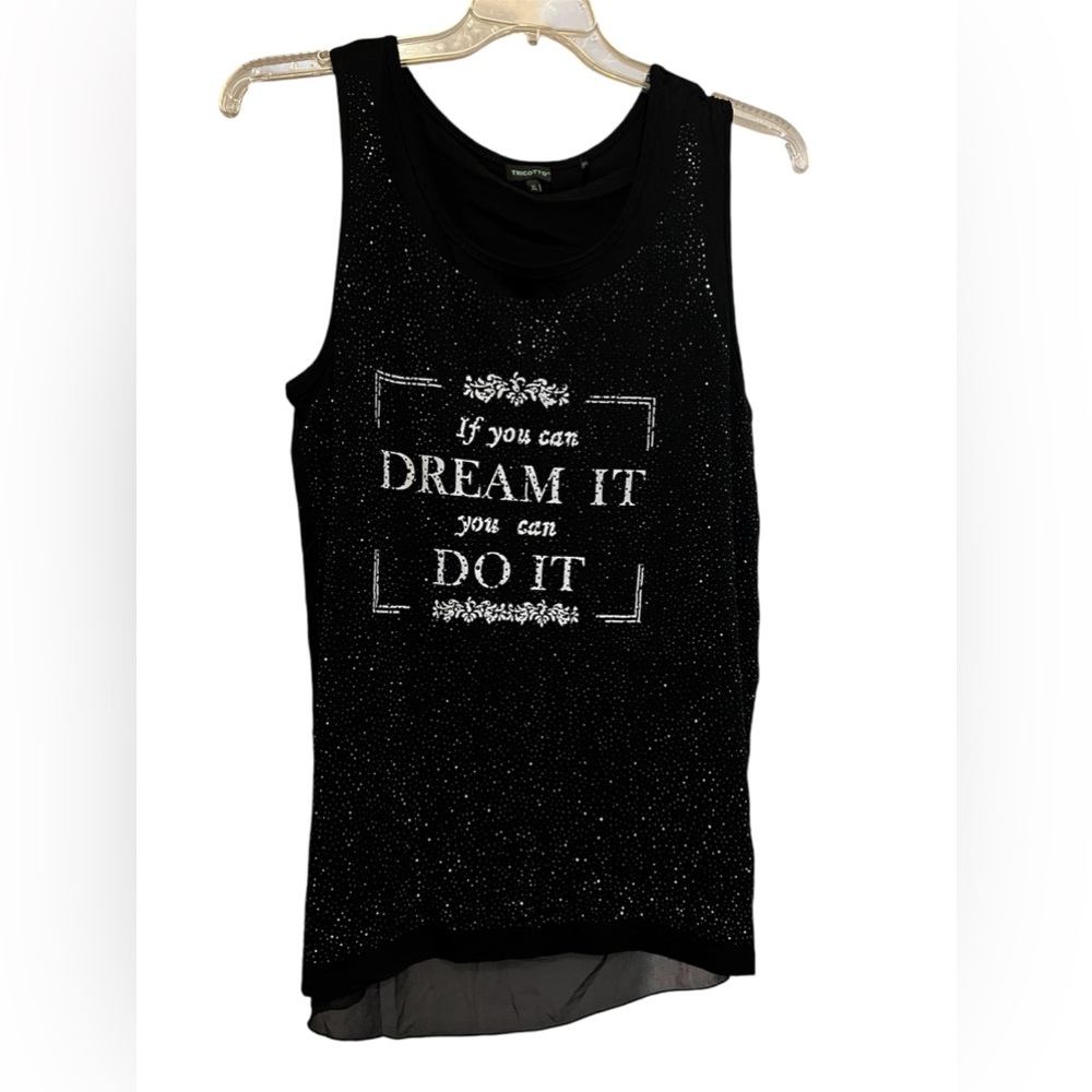 EUC Tricotto XL embellished sparkly dressy black tank top